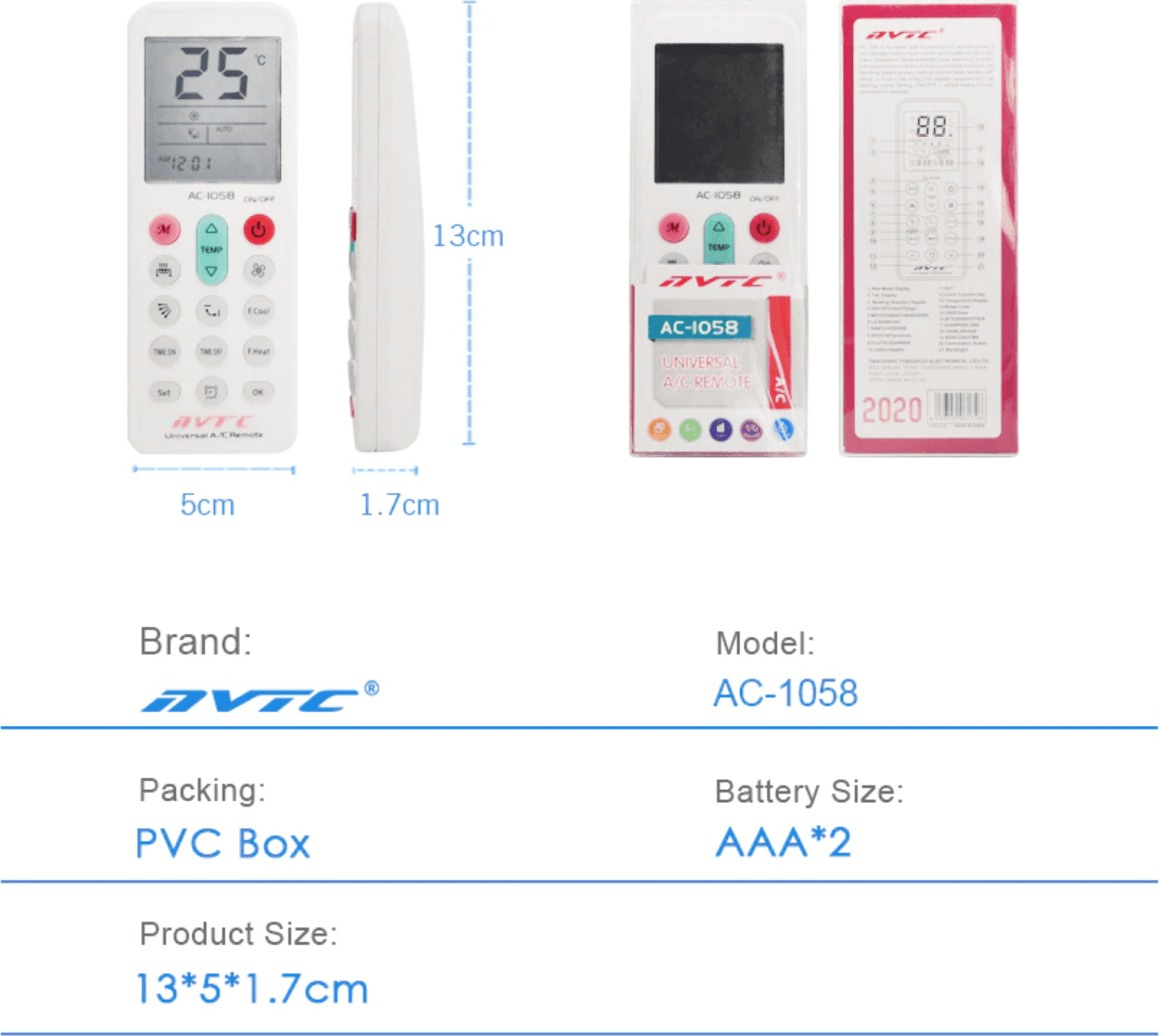 TELECOMANDO UNIVERSALE SOSTITUTIVO CONDIZIONATORE D'ARIA CLIMATIZZATORE Q-YK1058 - 8
