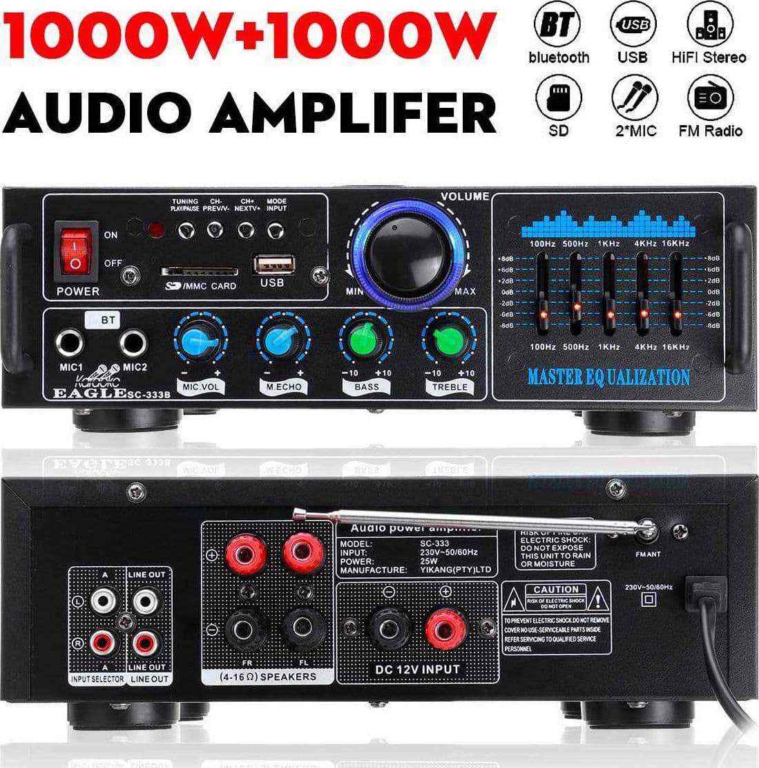 AMPLIFICATORE AUDIO 2X70W FUNZIONE KARAOKE FM/BLUETOOTHMP3/USB/BLUETOOTH Q-GF289 - 12