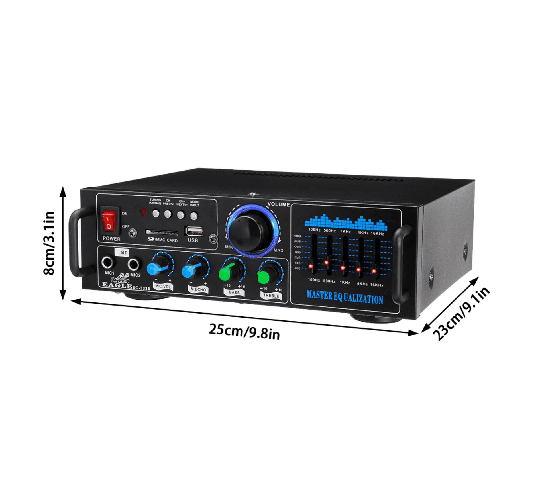 AMPLIFICATORE AUDIO 2X70W FUNZIONE KARAOKE FM/BLUETOOTHMP3/USB/BLUETOOTH Q-GF289 - 13