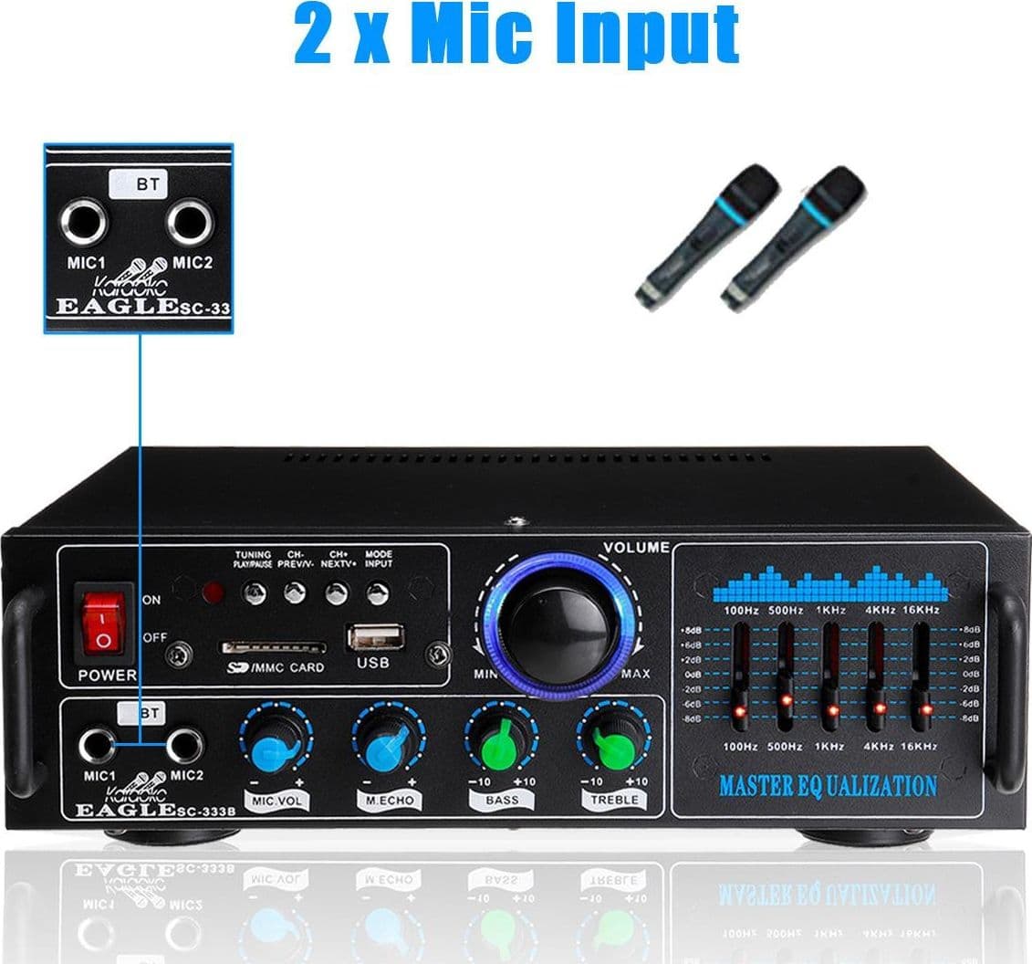 AMPLIFICATORE AUDIO 2X70W FUNZIONE KARAOKE FM/BLUETOOTHMP3/USB/BLUETOOTH Q-GF289 - 8