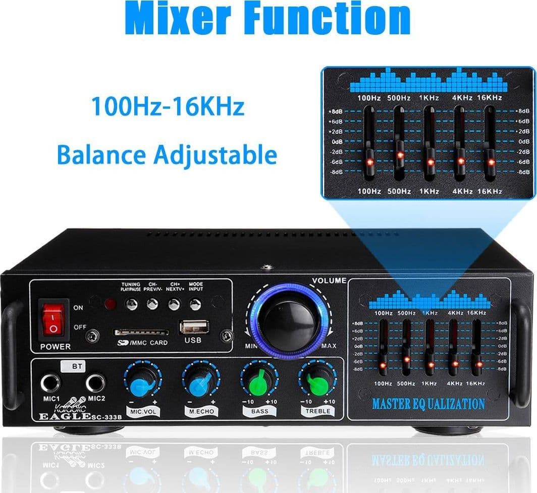 AMPLIFICATORE AUDIO 2X70W FUNZIONE KARAOKE FM/BLUETOOTHMP3/USB/BLUETOOTH Q-GF289 - 9