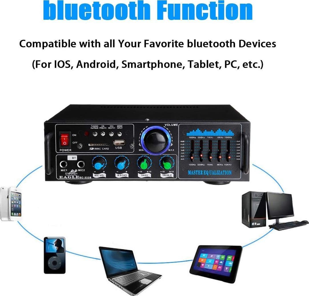 AMPLIFICATORE AUDIO 2X70W FUNZIONE KARAOKE FM/BLUETOOTHMP3/USB/BLUETOOTH Q-GF289 - 10