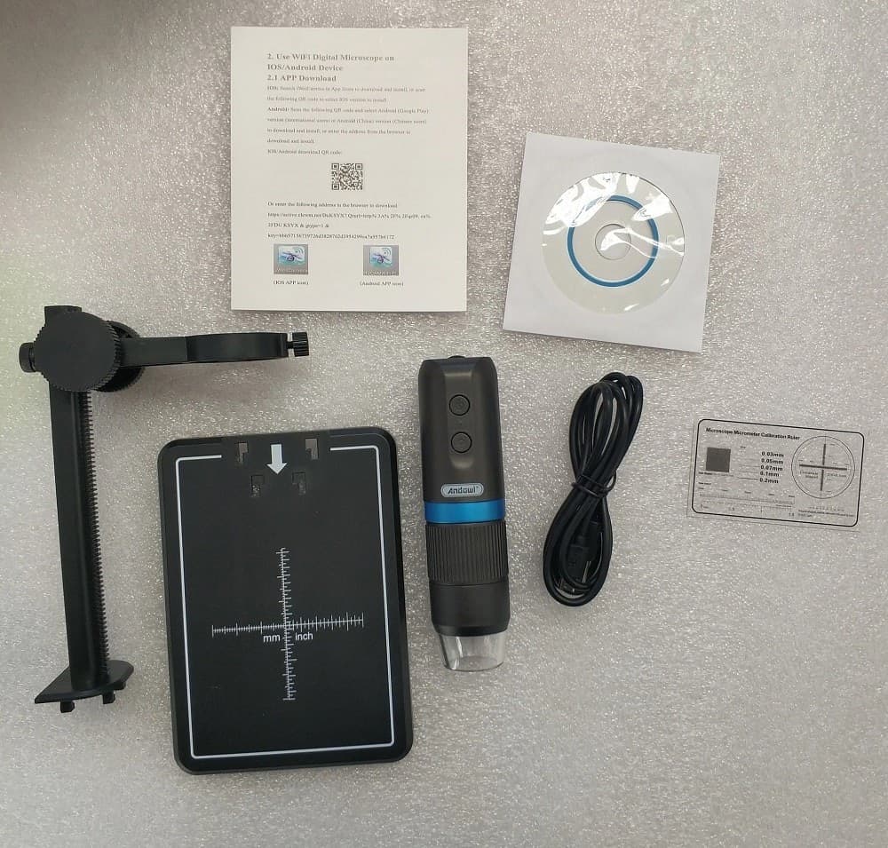 MICROSCOPIO DIGITALE Q-XW05 WI-FI USB 1080P RISOLUZIONE HD 50-1000X PORTATILE - 17