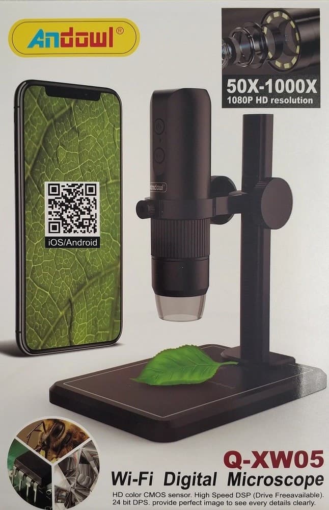 MICROSCOPIO DIGITALE Q-XW05 WI-FI USB 1080P RISOLUZIONE HD 50-1000X PORTATILE - 20