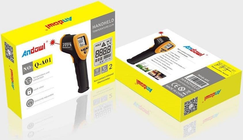 TERMOMETRO PISTOLA DIGITALE PER TEMPERATURA A INFRAROSSI SENZA CONTATTO Q-A01 - 17