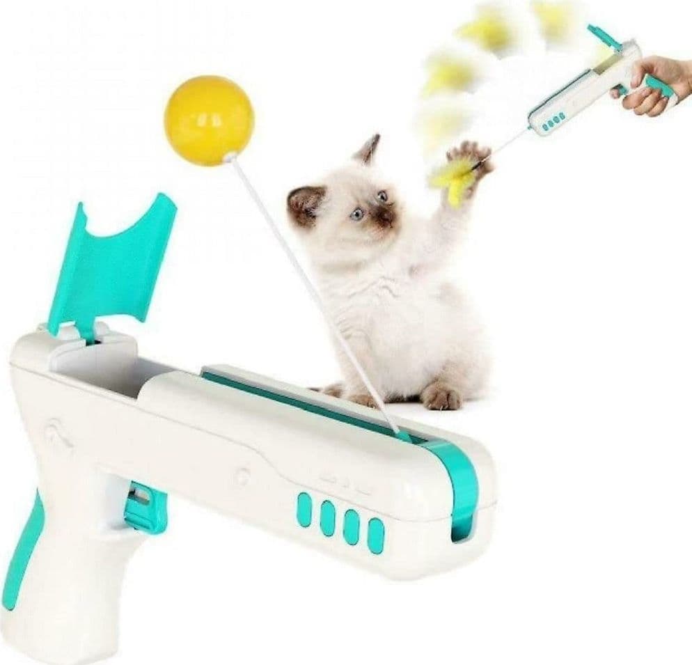 PISTOLA GIOCATTOLO GIOCO INTERATTIVO PER GATTO CANI ANIMALI MULTI TRUST Q-T194