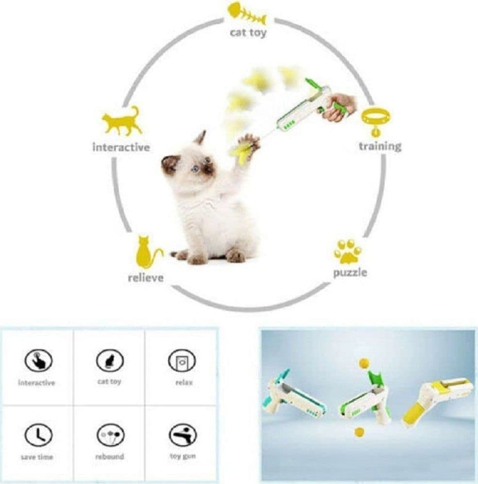 PISTOLA GIOCATTOLO GIOCO INTERATTIVO PER GATTO CANI ANIMALI MULTI TRUST Q-T194 - 5