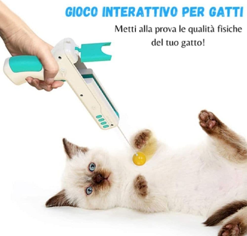 PISTOLA GIOCATTOLO GIOCO INTERATTIVO PER GATTO CANI ANIMALI MULTI TRUST Q-T194 - 8