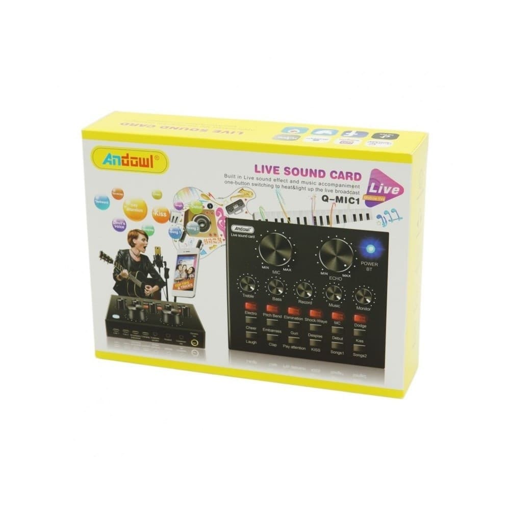 SCHEDA AUDIO SUONO ESTERNA BLUETOOTH USB PER STREAMING LIVE SU CELLULARE Q-MIC1 - 10