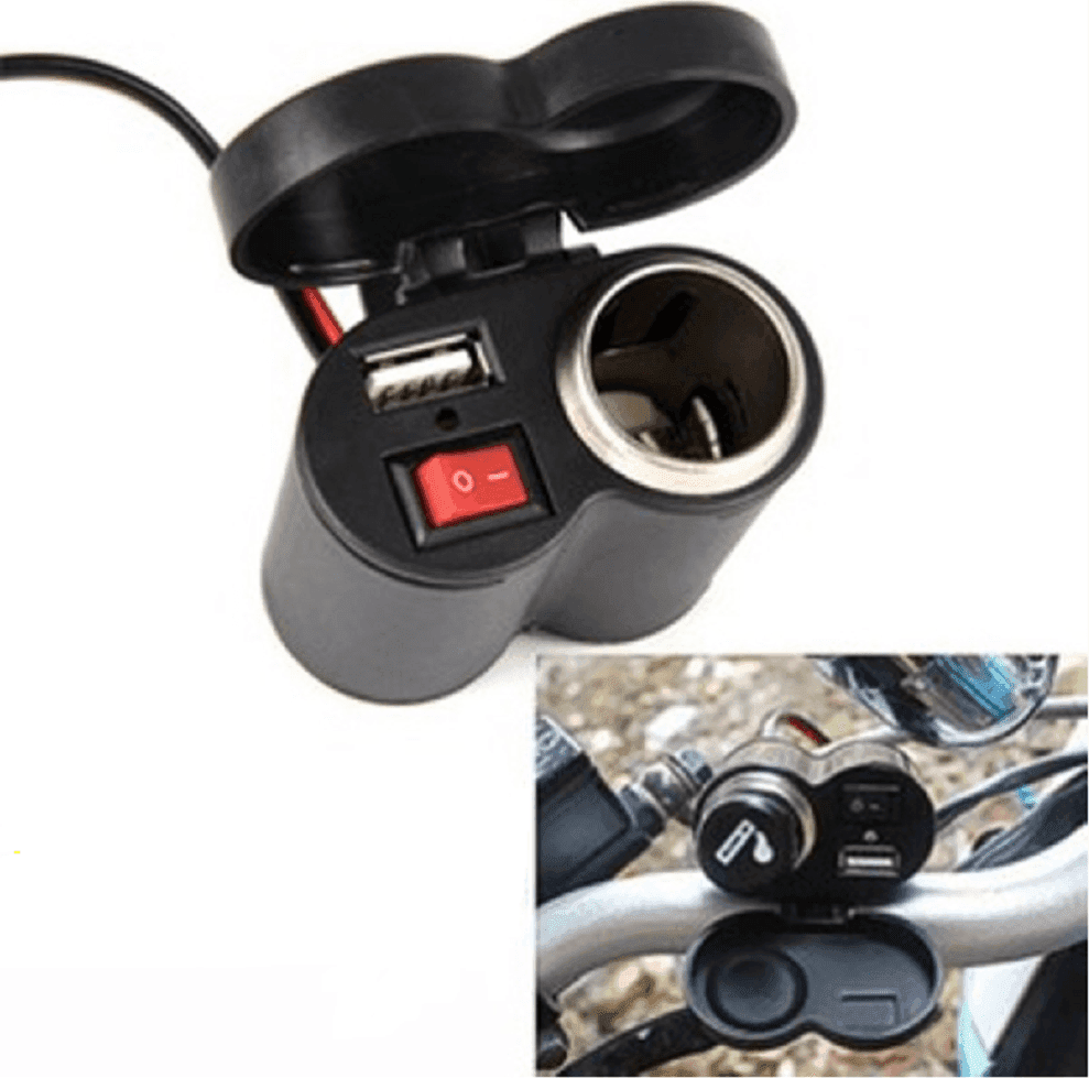SPINA ACCENDINO CARICABATTERIA PER MOTO CELLULARE PORTE USB ACCENDISIGARI Q-A47 - 2