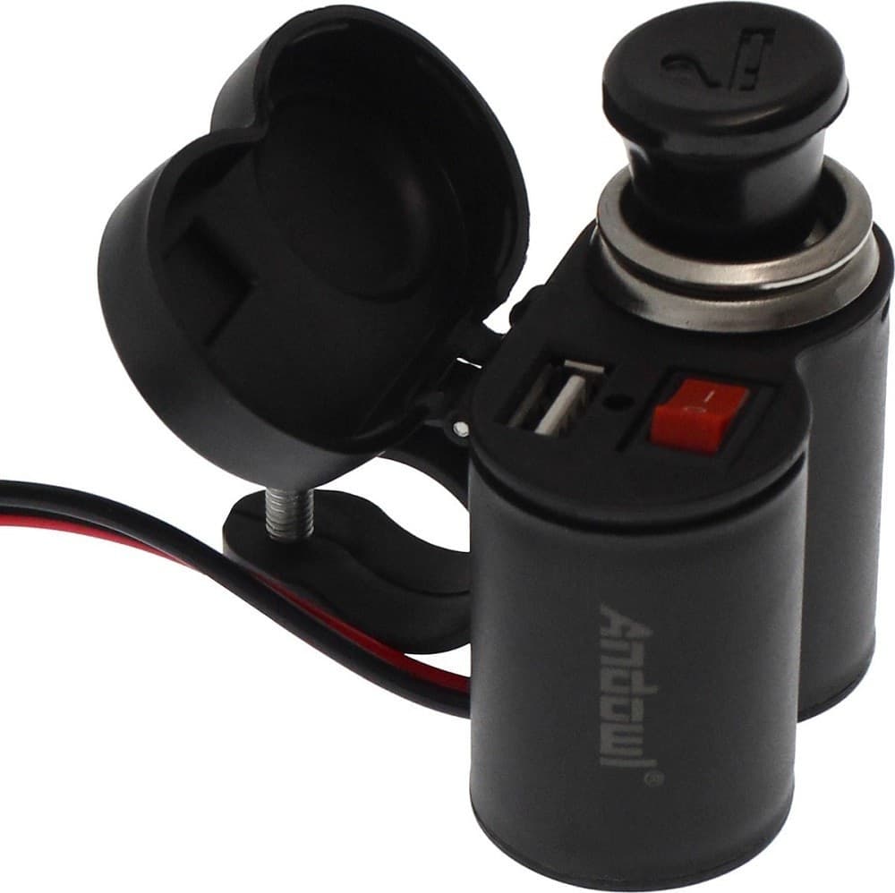 SPINA ACCENDINO CARICABATTERIA PER MOTO CELLULARE PORTE USB ACCENDISIGARI Q-A47 - 4