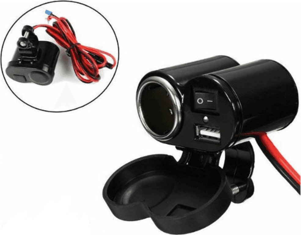 SPINA ACCENDINO CARICABATTERIA PER MOTO CELLULARE PORTE USB ACCENDISIGARI Q-A47 - 5