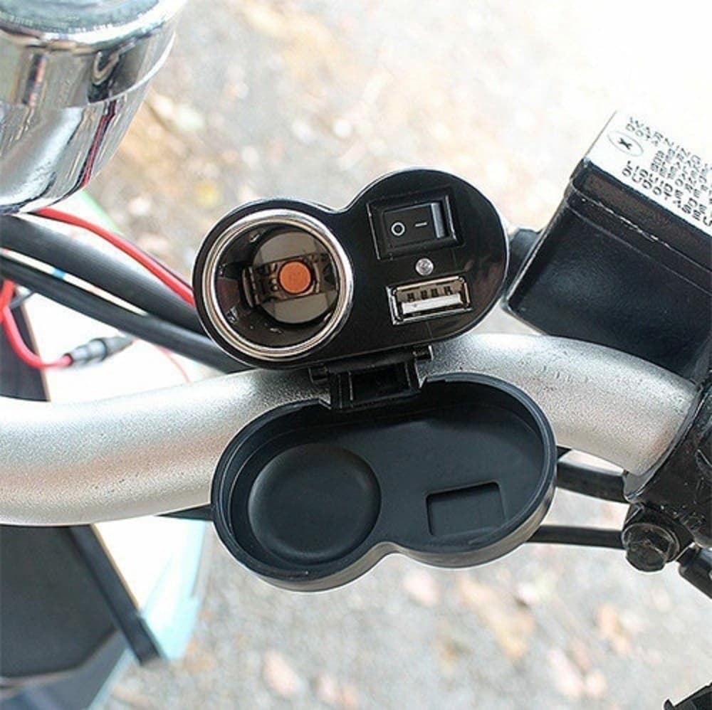 SPINA ACCENDINO CARICABATTERIA PER MOTO CELLULARE PORTE USB ACCENDISIGARI Q-A47 - 7