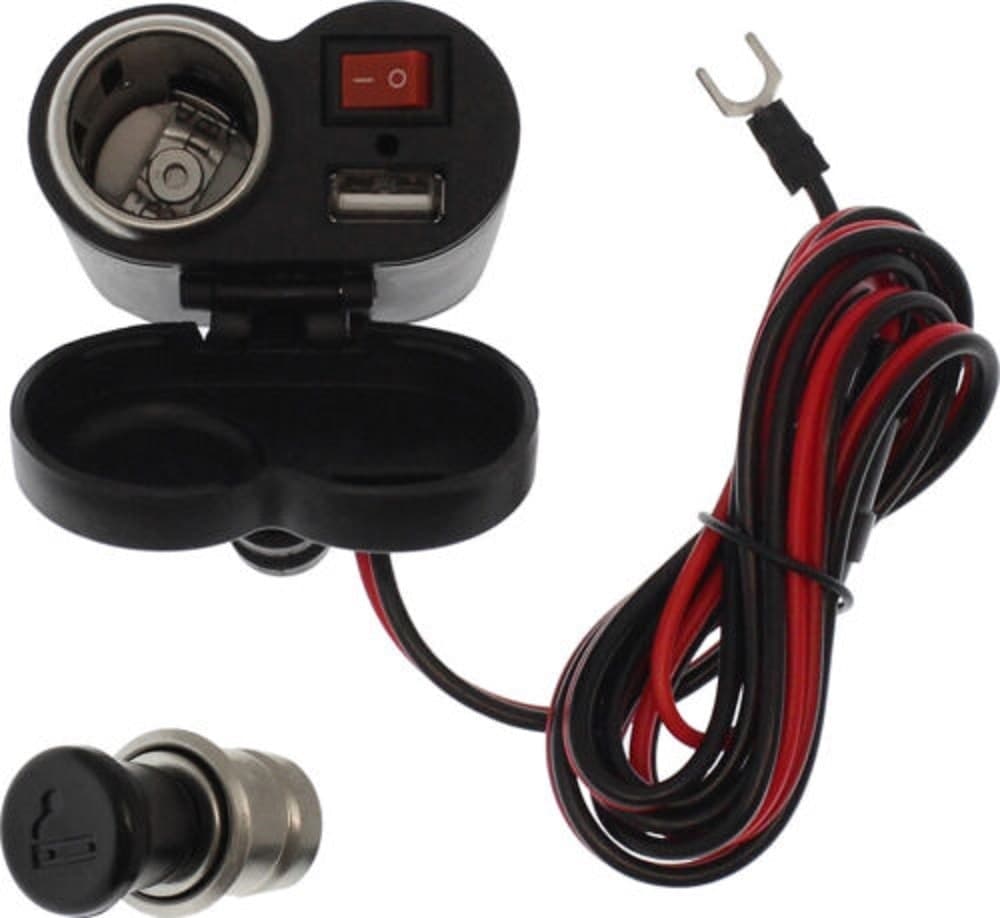 SPINA ACCENDINO CARICABATTERIA PER MOTO CELLULARE PORTE USB ACCENDISIGARI Q-A47 - 8