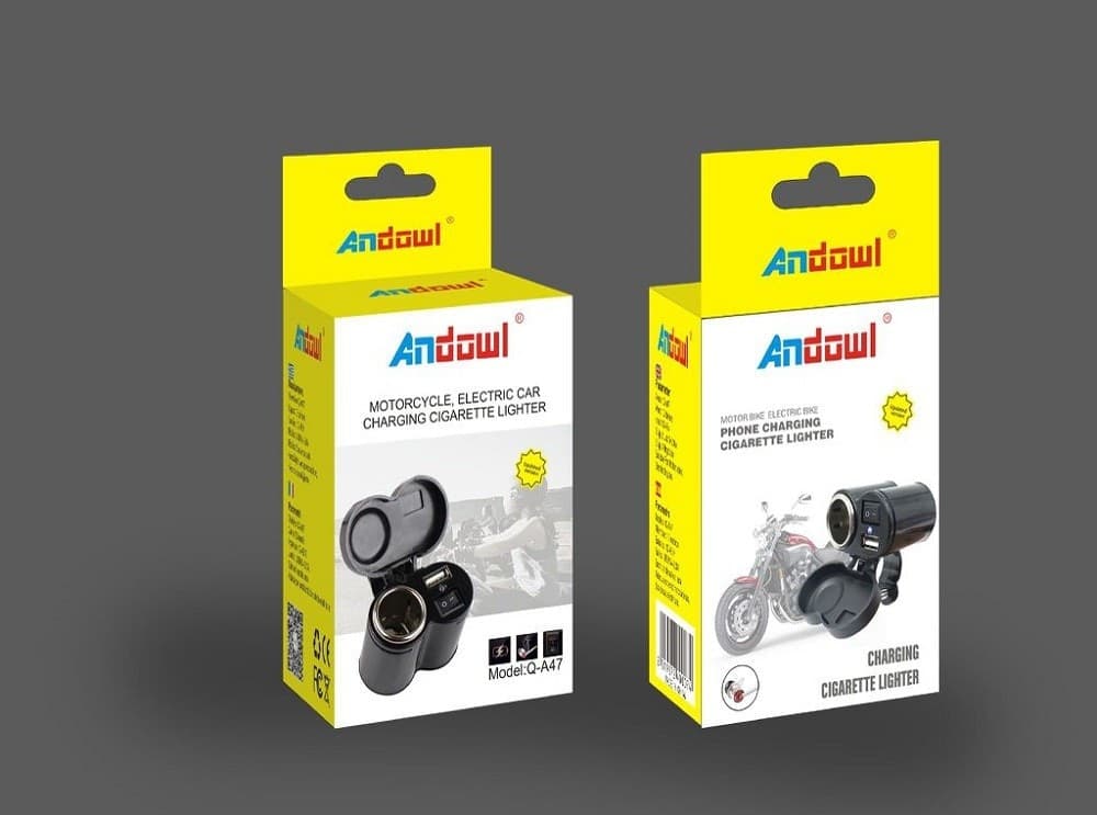 SPINA ACCENDINO CARICABATTERIA PER MOTO CELLULARE PORTE USB ACCENDISIGARI Q-A47 - 10
