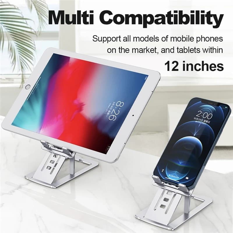 SUPPORTO DA SCRIVANIA PORTA CELLULARE TABLET DA 4" UFFICIO ULTRA SOTTILE Q-ZJ302 - 3