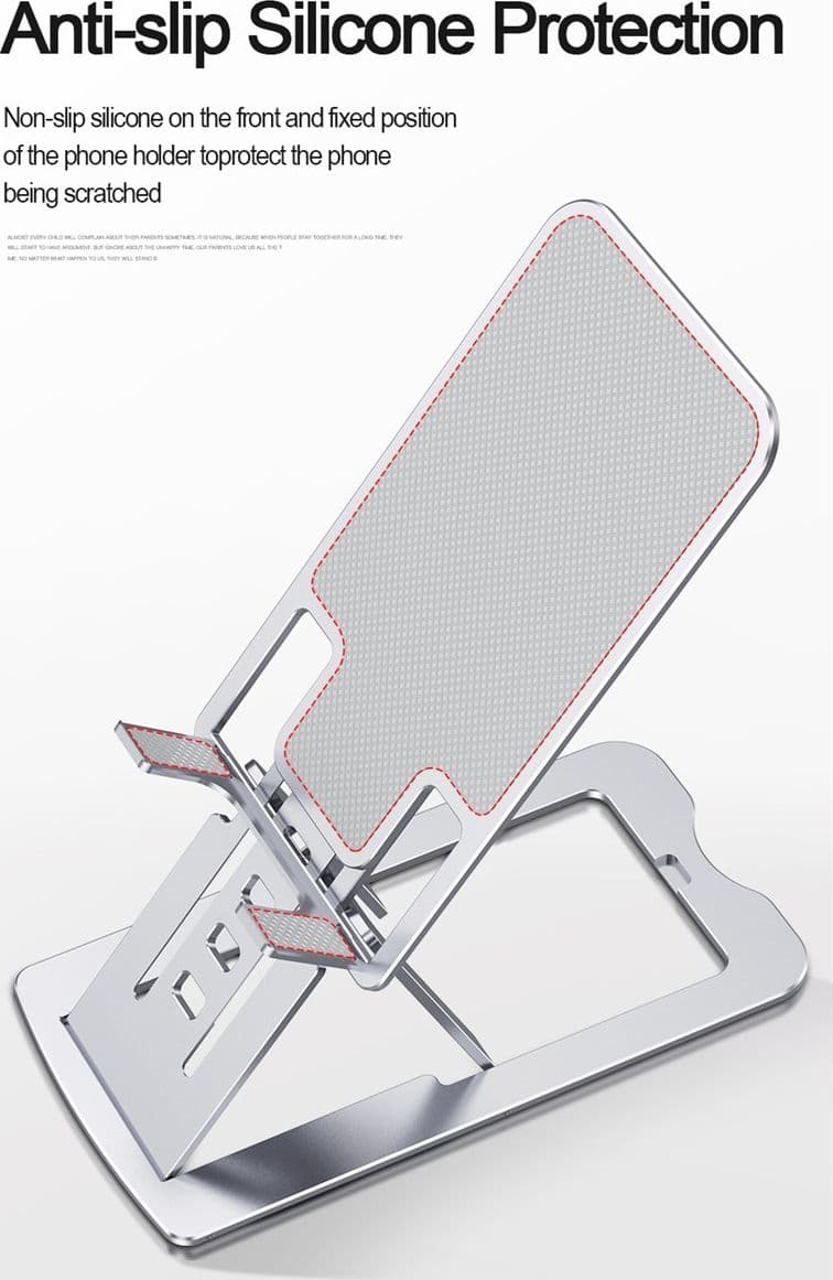 SUPPORTO DA SCRIVANIA PORTA CELLULARE TABLET DA 4" UFFICIO ULTRA SOTTILE Q-ZJ302 - 4