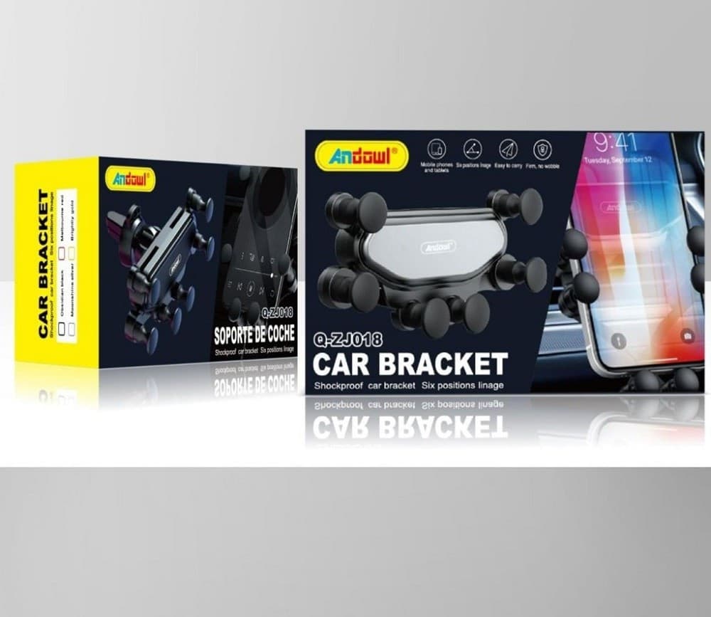 PORTACELLULARE AUTO UNIVERSALE GRIGLIA DI VENTILAZIONE 6 PUNTI FISSAGGIO Q-ZJ018 - 9