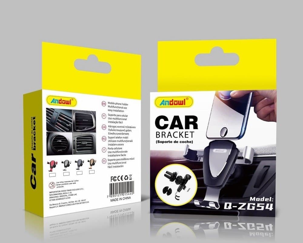 SUPPORTO DA AUTO PER CELLULARE GPS PORTACELLULARE PRESA D'ARIA ERGONOMICO Q-ZG54 - 3