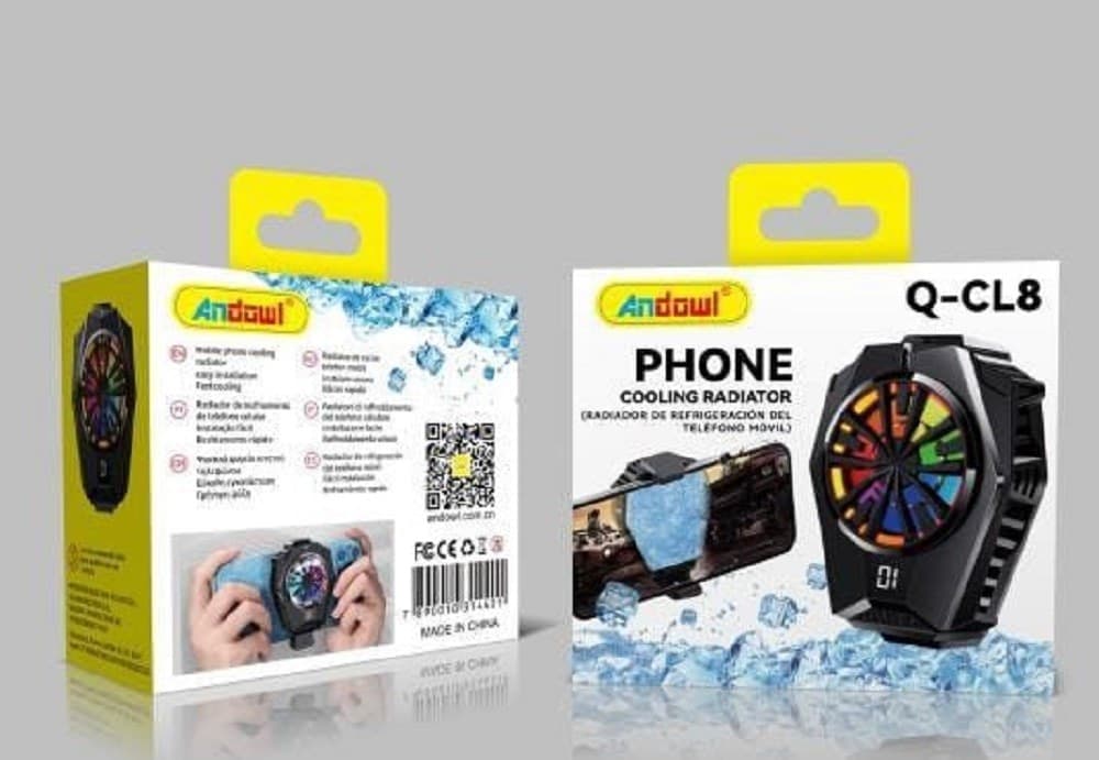 RADIATORE DI RAFFREDDAMENTO PER CELLULARE VENTOLA SILENZIOSA SCHERMO LED Q-CL8 - 2