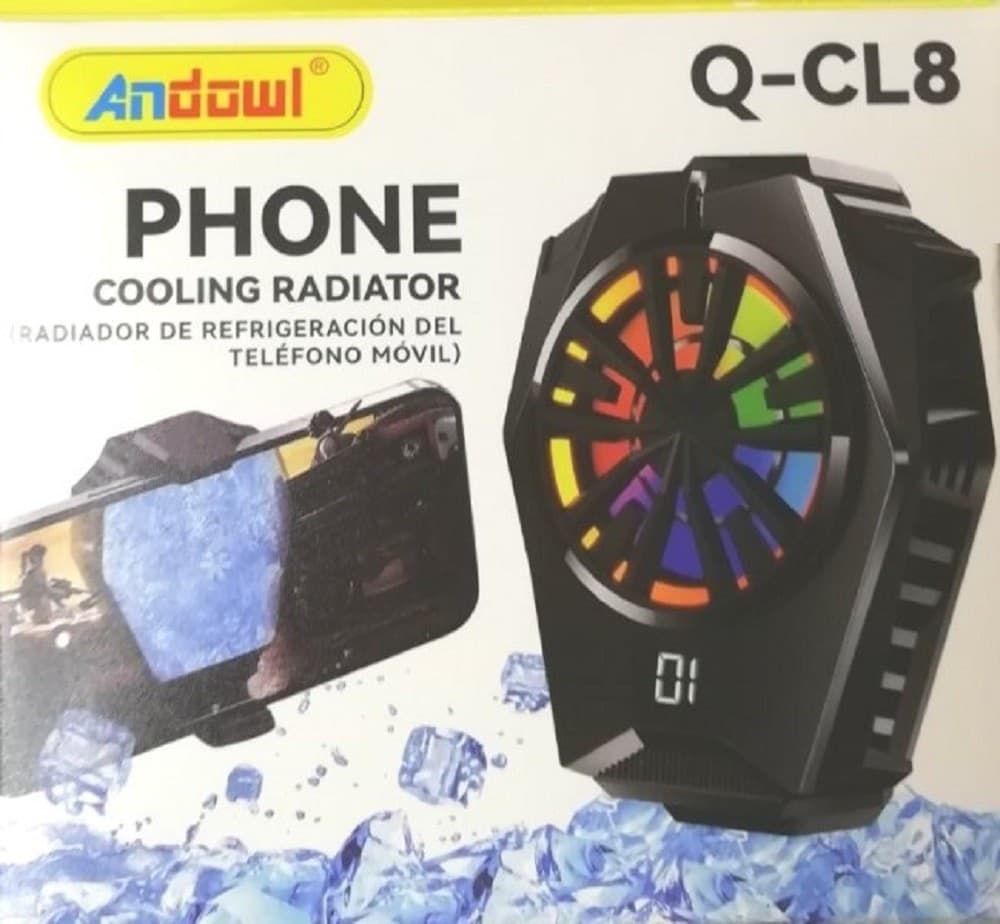 RADIATORE DI RAFFREDDAMENTO PER CELLULARE VENTOLA SILENZIOSA SCHERMO LED Q-CL8 - 3