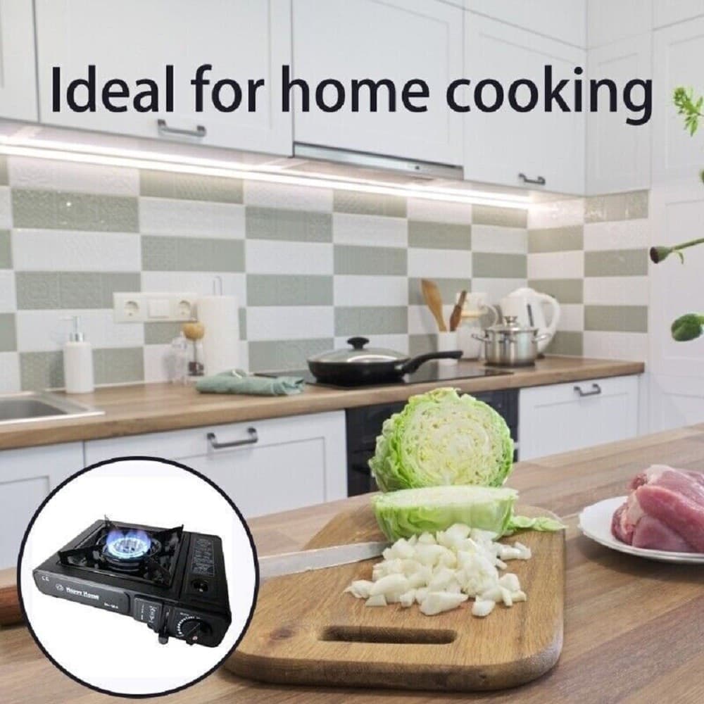 FORNELLO ACCIAIO A GAS Q-WS155 CAMPEGGIO CASA PORTATILE 2900W PIANO COTTURA CUCINA - 8