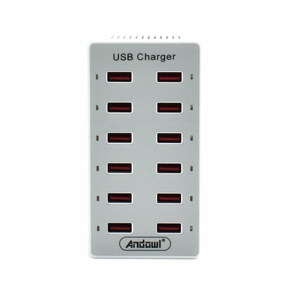 STAZIONE DI RICARICA USB DOCK CON 12 PORTE USB 60W MULTIFUNZIONE PRESA Q-CD12P - 5