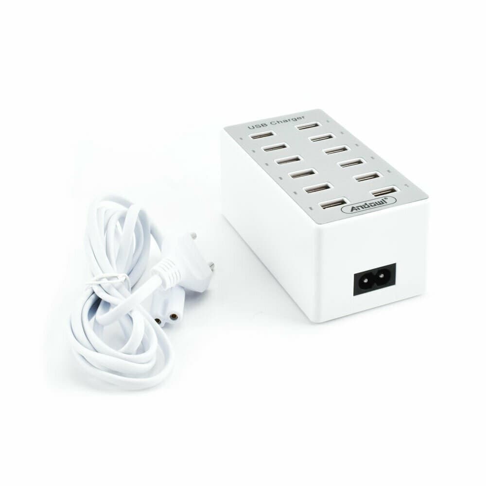 STAZIONE DI RICARICA USB DOCK CON 12 PORTE USB 60W MULTIFUNZIONE PRESA Q-CD12P - 6