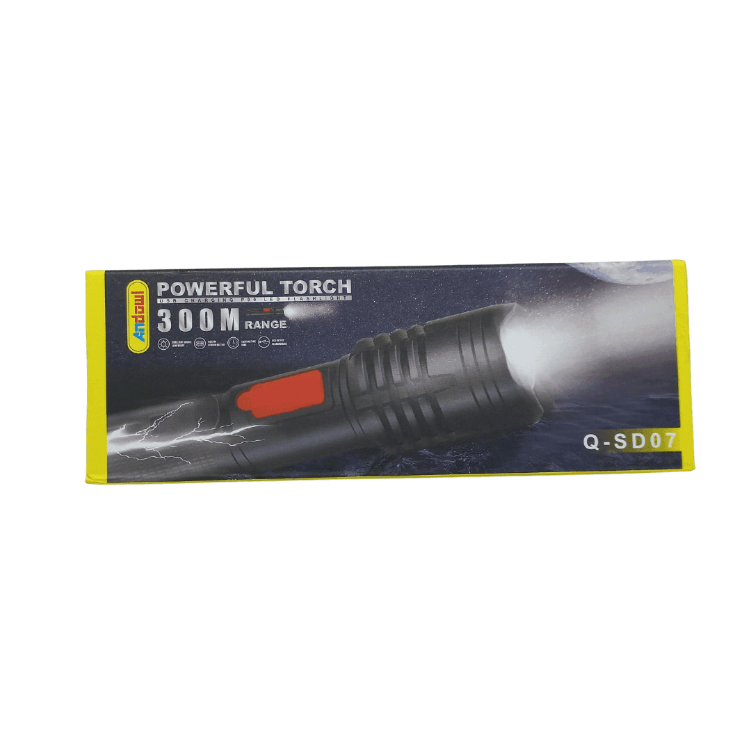 TORCIA LED USB RICARICABILE 30 WATT POTENTE GAMMA 300M DESIGN ELEGANTE Q-SD07 - 3