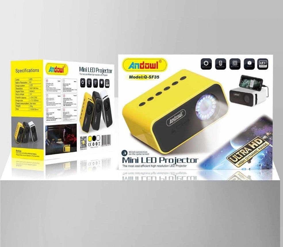 PROIETTORE PORTATILE MINI ULTRA HD CON TELECOMANDO COMPATIBILE CON ANDROID E IOS - 3