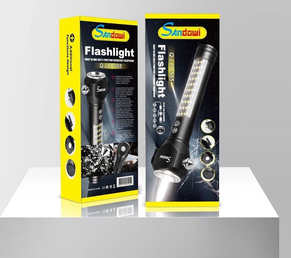 TORCIA LED FLASHLIGHT ACCESSORIO CASA ESTERNI EMERGENZA MULTIFUNZIONE Q-LED555 - 2