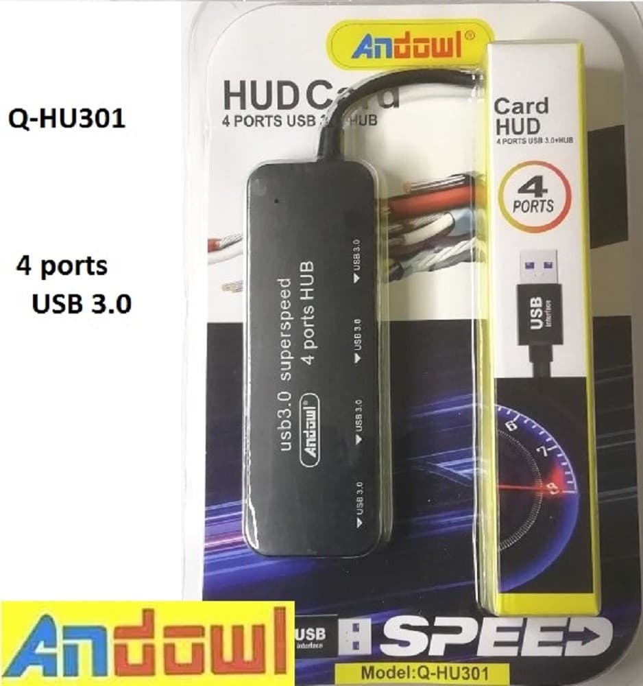 HUB MULTIPLO 4 PORTE USB 3.0 SUPER VELOCE COMPUTER CON CONNETTORE USB Q-HU301 - 8