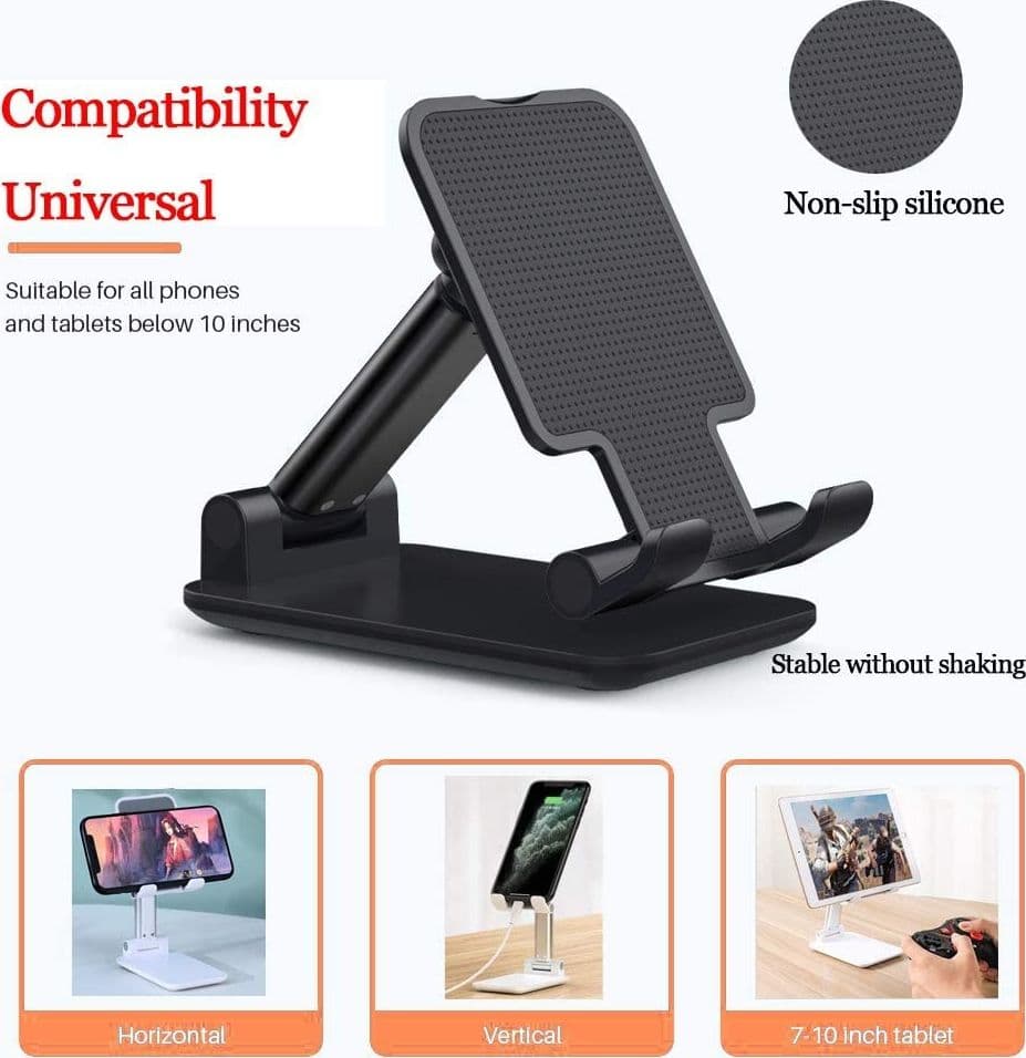 SUPPORTO PER TELEFONI CELLULARI TABLET DA TAVOLO Q-ZJ303 BASE MOBILE PIEGHEVOLE - 2
