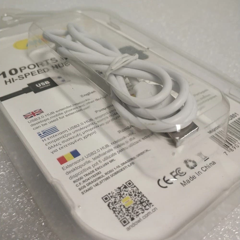 HUB USB 2.0 ALTA VELOCITÀ ESTENSORE A 10 PORTE USB COMPUTER CAVO 100CM Q-HU801 - 8