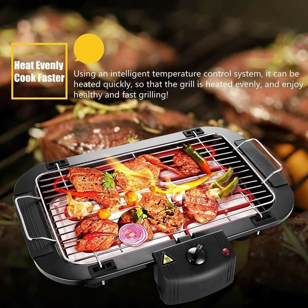 GRIGLIA ELETTRICA 2000 W BARBECUE GRILL BISTECCHIERA BBQ GIARDINO Q-BBQ6 JY-06 - 4