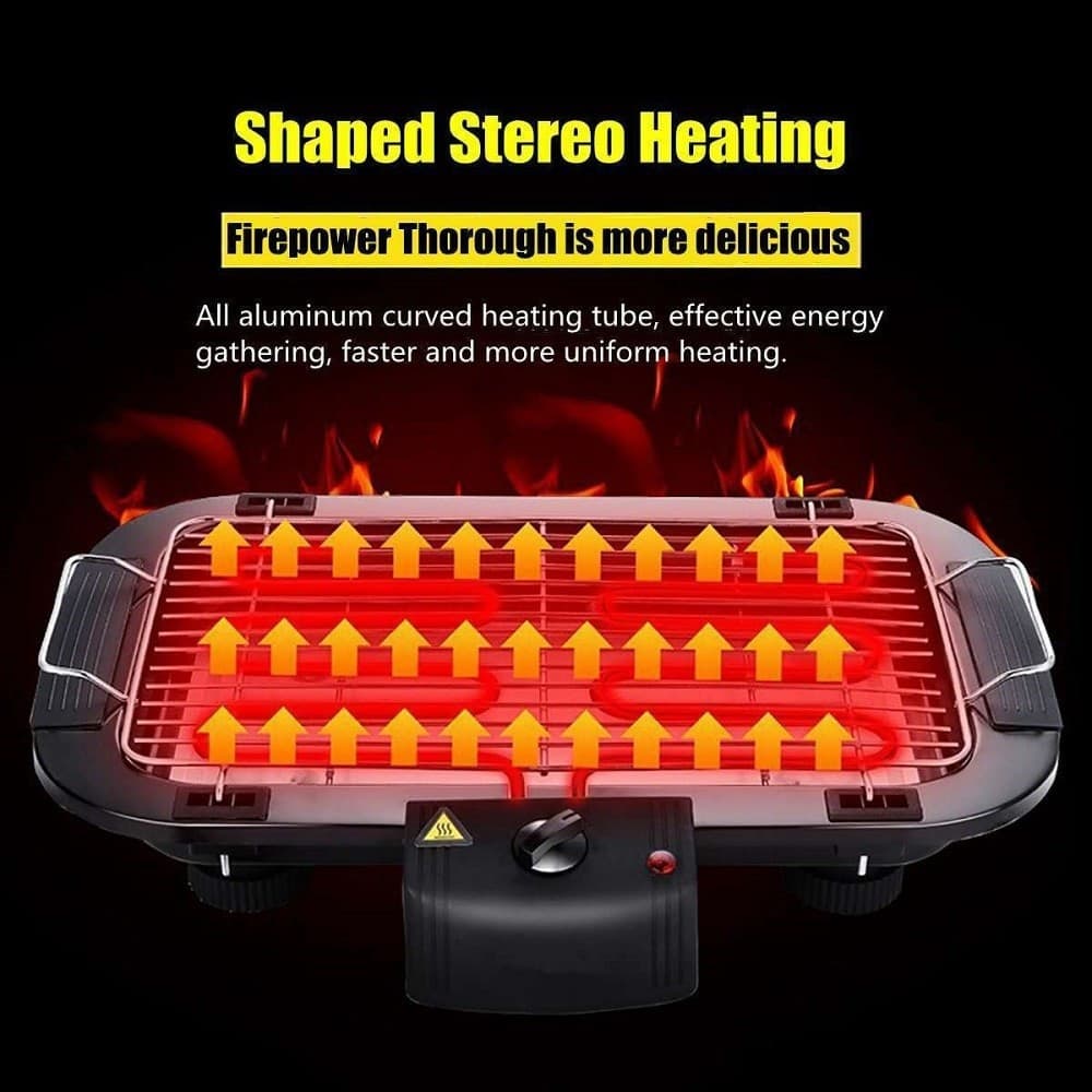 GRIGLIA ELETTRICA 2000 W BARBECUE GRILL BISTECCHIERA BBQ GIARDINO Q-BBQ6 JY-06 - 5