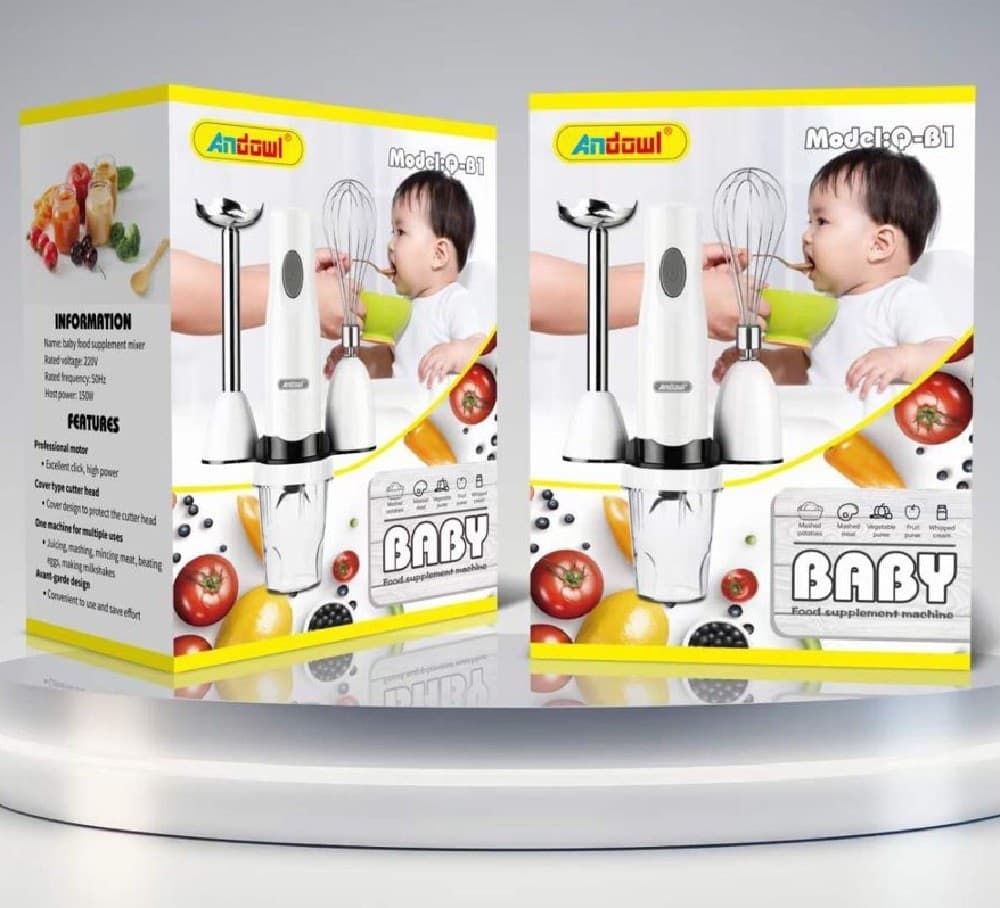 FRULLATORE AD IMMERSIONE 4 IN 1 150 W INTEGRATORE ALIMENTARE PER BAMBINI Q-B1 - 5