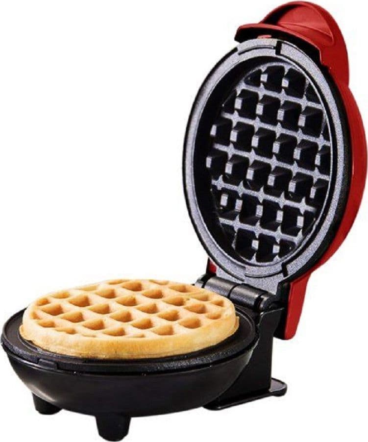 MINI WAFFLE MAKER MACCHINA ANTIADERENTE PER WAFFLE CIALDE FRITTELLE 350W Q-HB66 - 7