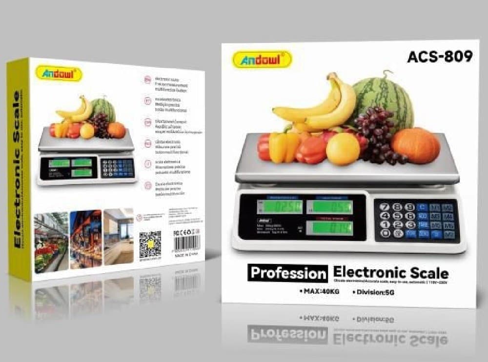 BILANCIA DIGITALE ELETTRONICA PROFESSIONALE DA CUCINA PORTATA MAX. 40KG ACS-809 - 2