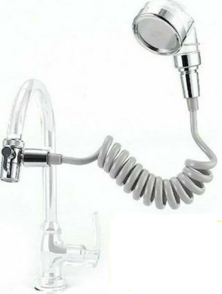 SOFFIONE TELEFONO DOCCIA PER RUBINETTO BAGNO CUCINA CON SPIRALE ELASTICA Q-HS1 - 5