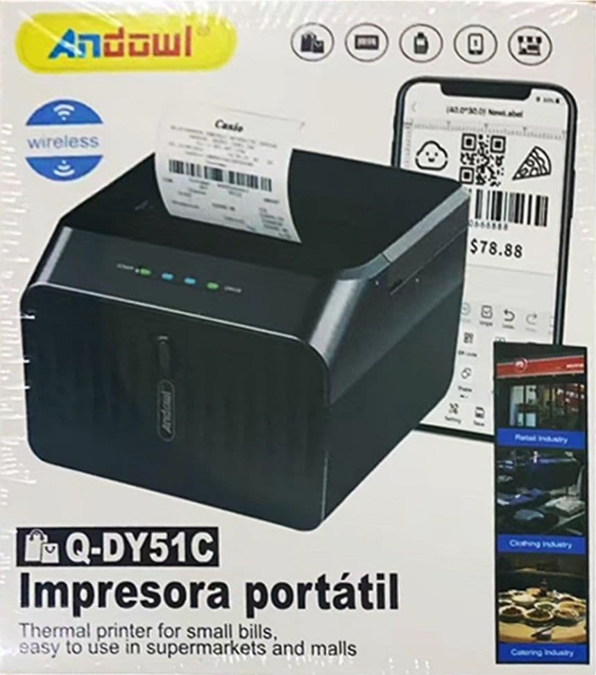 STAMPANTE TERMICA PORTATILE WIRELESS PER RICEVUTE FATTURE BLUETOOTH USB Q-DY51C - 8