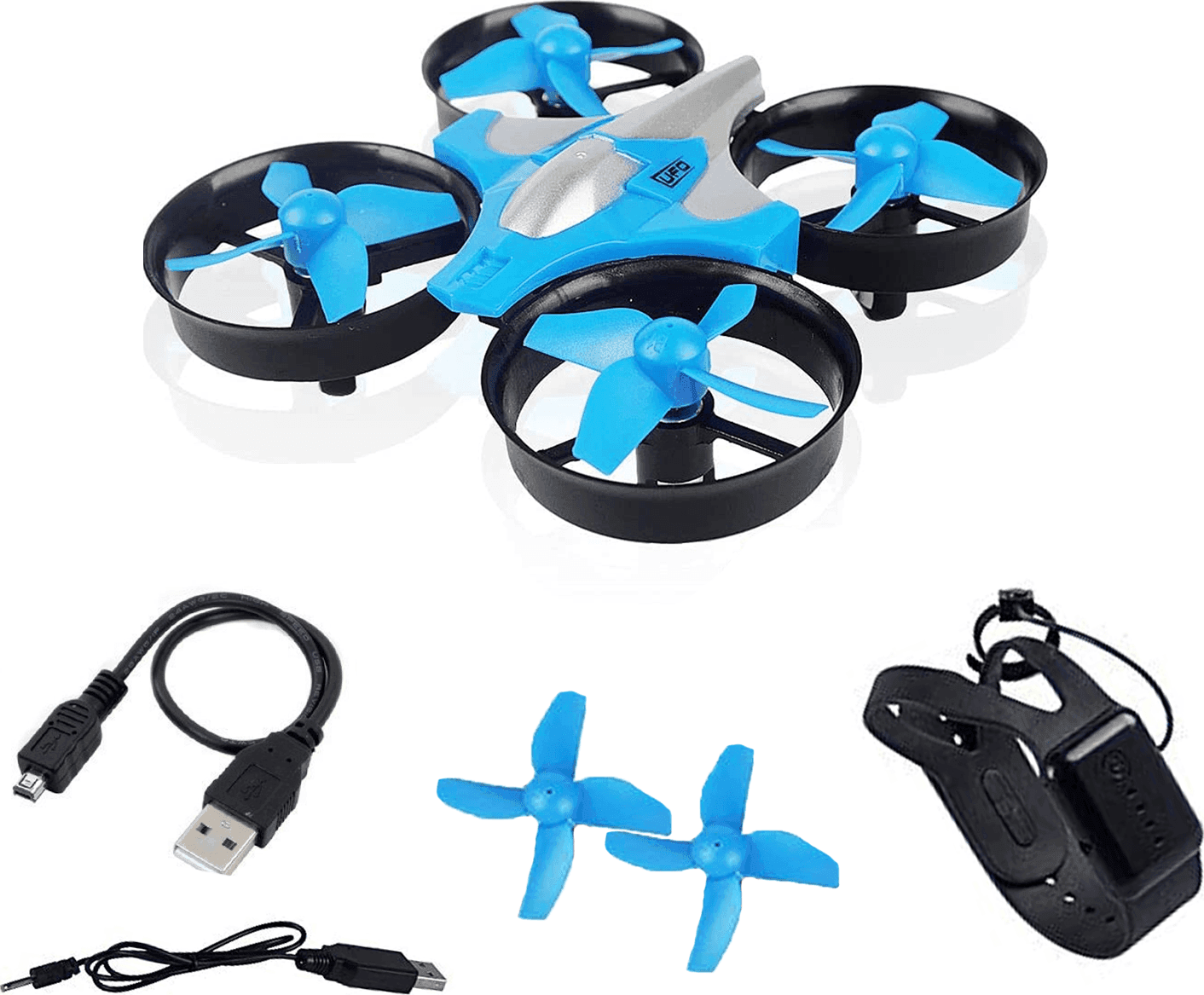 MINI DRONE QUADRICOTTERO TELECOMANDATO CON DITA MANO LUCI LED RGB GIOCO BAMBINI - 4