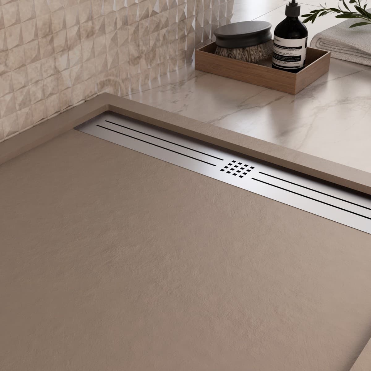 Piatto Doccia Mineralmarmo Griglia Laterale inox Moka Moon Fai da te/Attrezzature per cucine e bagni/Attrezzature per bagni/Docce e componenti doccia/Piatti doccia StileBagno - Roma, Commerciovirtuoso.it