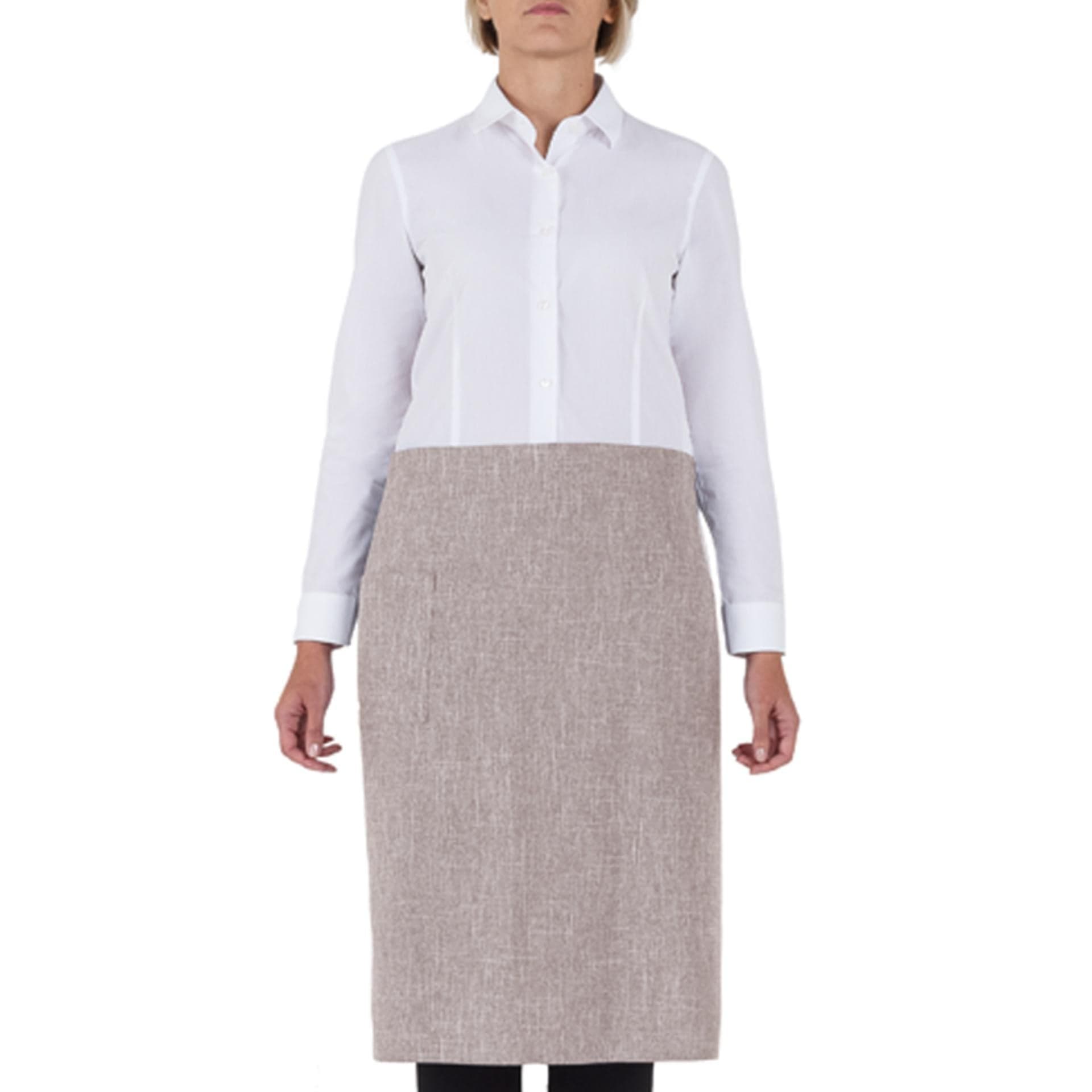 Grembiule Lione Beige Finto Lino Grembiule Vita Cameriere Cuoco - 2