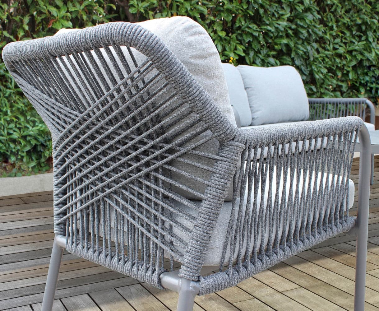 Salotto da giardino "Madeira" in alluminio con corde sintetiche per esterno Giardino e giardinaggio/Arredamento da giardino e accessori/Set di mobili Decor Space - Altamura, Commerciovirtuoso.it