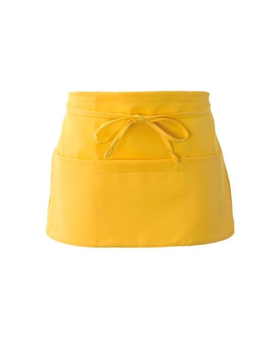 Grembiule Pub Giallo con Tasche Grembiule Corto Bar Caffè Gelateria - 2
