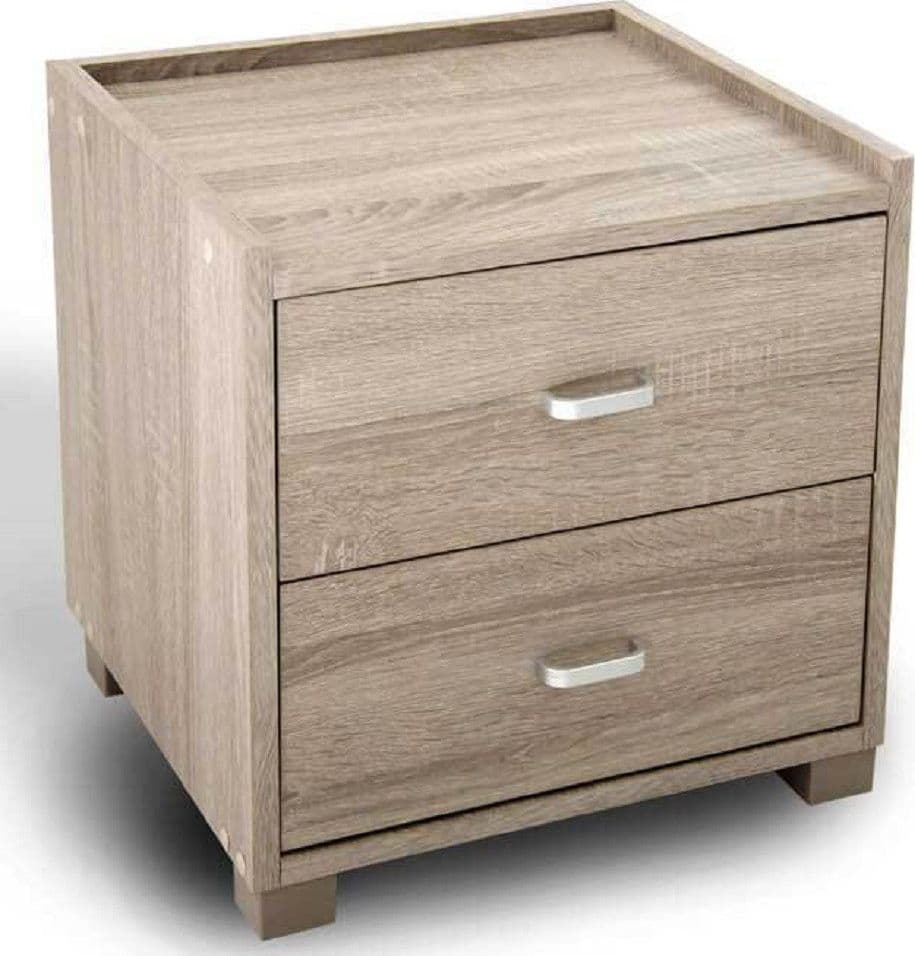 COMODINO CAMERA LETTO MODERNO 2 CASSETTI LEGNO ROVERE 44X43X40CM MOBILE 623462 - 2
