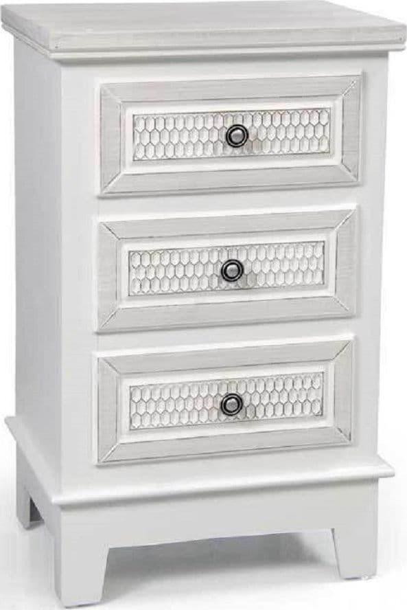 CASSETTIERA 3 CASSETTI COMODINO SLIM MOBILE ELEGANT IN LEGNO 41X34X68CM 801112 - 2