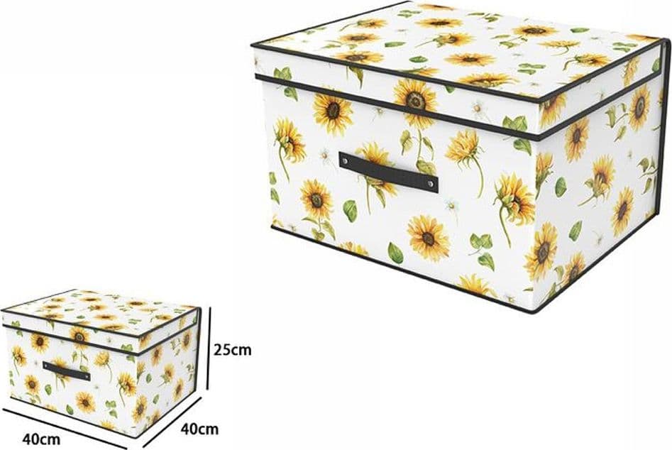 BOX SCATOLA SALVASPAZIO ARMADIO CONTENITORE PORTA OGGETTI ORGANIZER 40x40x25 CM - 2