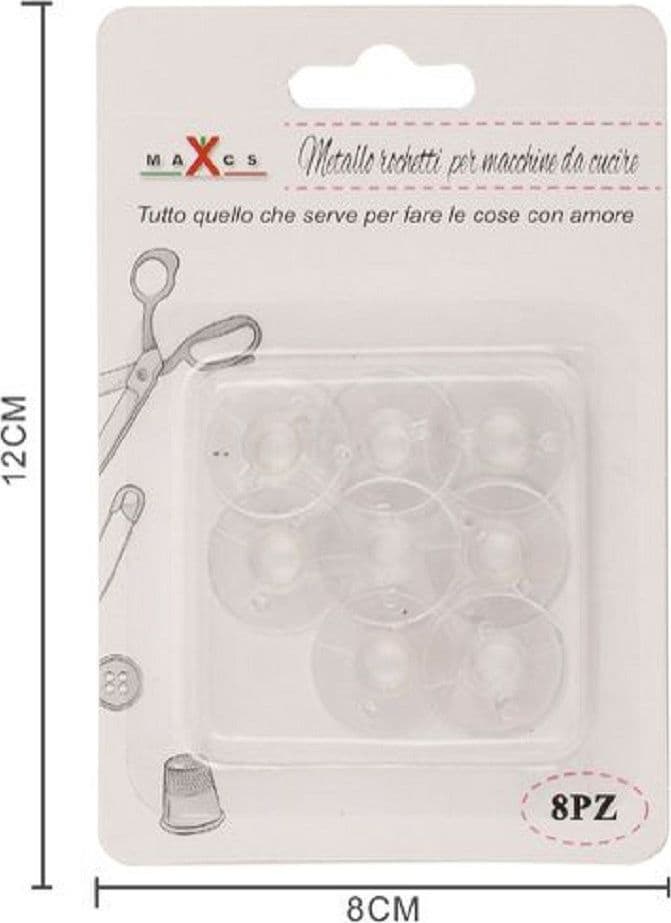 SET 8 ROCCHETTI SPOLINA PLASTICA BOBINE RACCOGLI FILO PER MACCHINA CUCIRE 87533